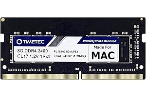 Timetec 8GB Compatible para Apple 2017 iMac (27 Pulgadas con Retina 5K, 21.5 Pulgadas con Retina 4K/Non-Retina 4K) DDR4 2400MHz PC4-19200 CL17 SODIMM Memoria Mac RAM