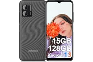 DOOGEE N50 Teléfono Móvil Libres [2024] Android 13, 15GB RAM+128GB ROM, 50MP AI Cámara, 6,52 Pulgadas HD+, 1TB Ampliable, 4200mAh Batería 18W, 4G Dual SIM Smartphone OTG/GPS/Huella Dactilar/Face ID
