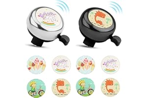 ENAIAH 2 Pezzi Campanello per Bicicletta Campanello Bici Bambino Campanello per Bici Con 8 Adesivi Campanello da bicicletta, Suono Forte e Chiaro, Per la maggior parte delle biciclette