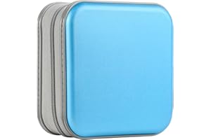 UENTIP étui DVD,Porte-CD d'une capacité de 48,Étui en Plastique Rigide pour 48 CD, DVD et DVD (48, Bleu Ciel)
