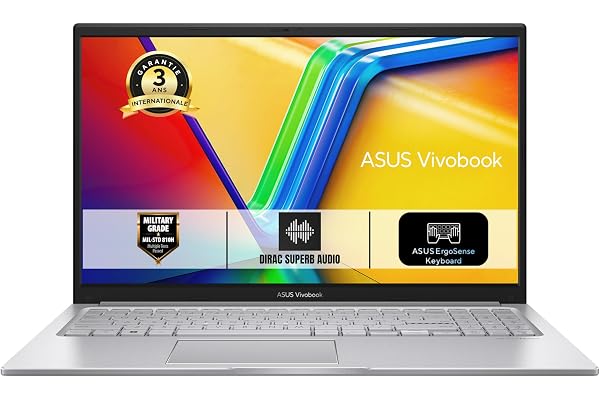 ASUS Vivobook 15 S1504ZA-NJ1587W 15.6 Pouces FHD PC Portable (Processeur Intel Core i3-1215U 4.4 GHz, 8GB DDR4 RAM, 512GB SSD, Intel UHD Graphics, Windows 11 Home) – Clavier AZERTY