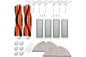 APZOVO Akcesoria do robota odkurzającego Xiaomi, części zamienne do Xiaomi Roborock S50, S51, S55, S5, max S6, S60, S65, filtr HEPA, szczotka główna, ściereczki do wycierania, szczotka boczna -