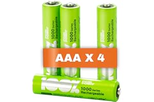 100% PEAKPOWER PeakPower Akku AAA | 4 Stück aufladbare Batterien AAA NiMH 1,2 Volt (1,2V) optimierte Kapazität, geringe Selbstentladung, vorgeladen (AAA Akkus wiederaufladbar x4)