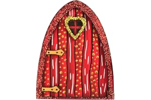 SETOFI Fairy Door, Wooden Fairy Doors Elf Door Miniature Wood Doors for Garden Yard Trees Ornaments Style B