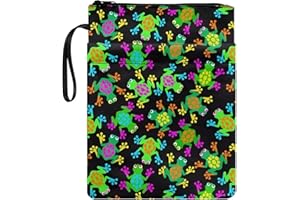 Poceacles Couverture de livre colorée en polyester léger avec motif grenouille pour livres à couverture rigide