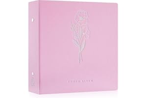 Lanpn Album na zdjęcia, lniany, rozmiar XL, 1000 kieszeni, pomieści zdjęcia poziome i portretowe w rozmiarze 10 x 15 cm, różowy