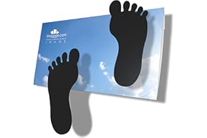 imaggge.com Autocollants Empreintes de Pas d'enfant - pour Les sols Lisses, carrelage, béton, Vinyle,… - Set de 24 Pieds adhésifs Noir