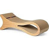 Amazon Basics Cat Scratcher, Bed for Indoor Cats, Bed Shape, Corrugated Cardboard Scratcher with Interactive Ball and Catnip,
