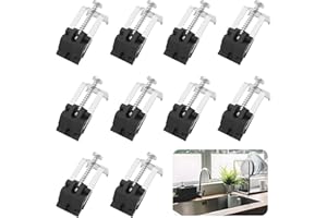 TEARMIER 10Pcs Undermount Sink Clips, Adjustable Sink Repair Hardware, Installation Repair Hardware Fastener Support for Kitchen & Bathroom