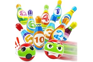 AKOKIE Juguetes Niños 3 Años Bolos Infantiles Mini Bolos con 10 Alfileres 2 Bolas Juego de Bolos para Niños Bolos Niños 3 Años Juegos Educativos Niños 3 Años Juguetes Niños 3 4 5 6 Años Regalos para Niños