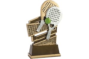 Art-Trophies TP444 Trofeo Doppia Racchetta da Paddle, Oro, 16 cm