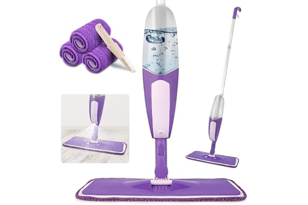 Balai Serpillère Vaporisateur Spray Mop - SEVENMAX Balai Lave Sol avec Reservoir 3 Tampons Microfibre - Serpillere pour Bois Dur Stratifié Bois Maison Cuisine Nettoyage des Sols