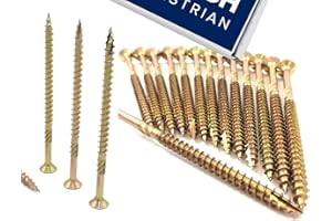 CHURCH EQUESTRIAN Timberfix 360 High Performance Premium Wood Screws, POZI CSK, Gold (50, 3.5mm x 50mm)