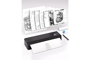 vretti Impresora móvil Bluetooth, Impresora térmica P83 A4, Incluye Impresora Compatible con Papel térmico A4 para Oficina, hogar, Escuela, Viajes