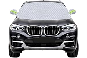 Mengine Car Windscreen Cover, Snow UV Ice Protection Car Windshield Cover with 9 Hidden Magnets & Side Wing Mirror Covers, Windshield Frost Guard Fit for Cars in All Weather (153 * 127cm)