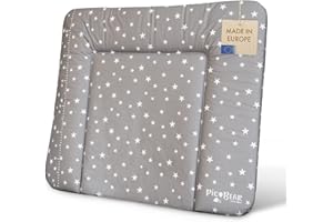 pic Bear Changing Mat - High-Quality Changing Mat - Changing Table Mat - Easy-care Changing Mat - Changing Table - 85 x 72 cm - Stars Grey / White