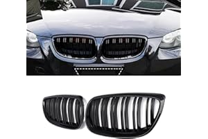 YIUBCZOQI E92 E93 Parrilla para BMW E92 E93 3 Series riñón E92 E93 Rejilla Negro Doble 2007 2008 2009 2010