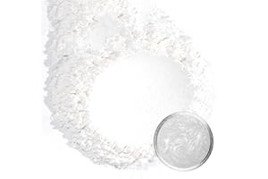 RUNFENG 50g Polvere di Mica Metallica Colori per Resina Epossidica Naturale Colorante,Utilizzato In EPoxy Creazione di Sapone Produzione di Candele Lucido Labbra Unghie Trucco Pittura (Bianco)