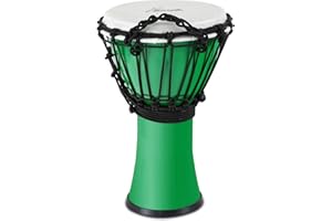 XDrum Primero Junior 31cm Djembe aus PVC - Korpus aus Kunststoff mit traditionellem Stimmsystem - Kompakt und leicht, somit ideal für Kinder und Einsteiger - grün