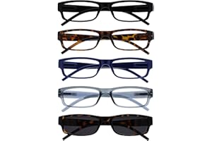 OPULIZE The Reading Glasses Company ACE Lunettes de Lecture Lot de 5 - Monture Étroite - Hommes Femmes