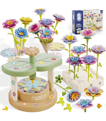 Kit DIY Création Bouquet Fleurs - 184 Pièces Avec Machine à Rubans - Pour Fille 3-12 Ans - Cadeau Créatif - 4