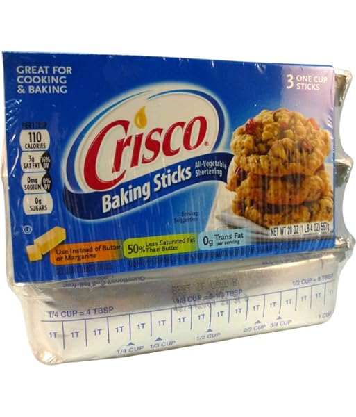 Crisco All Vegetable Shortening Sticks Great For Cooking 3 X 1 Cup Sticks Pack 567g Amazon Co Uk Grocery