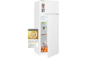 Exquisit Einbau-Kühl-Gefrierkombination EKGC265-40-040E | Einbaukühlschrank mit Gefrierfach 145cm hoch | 205 L Volumen | Schlepptürmontage | Gemüsefach | LED | weiß