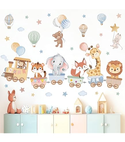 Little Deco Adesivo Murale Per Cameretta – Coniglietti E Palloncini, 96x64 Cm, Rimovibile, Made In Germany - 5