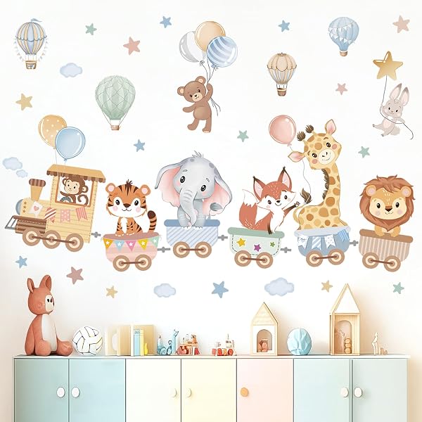 Cartoon Animals Growth Chart Wall Decal – Self-Adhesive Height Ruler Sticker For Nursery & Kids Room - View #3