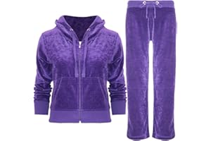 Be Jealous Womens Velour Loungewear Hoodies Velvet Ladies Jogging Hooded 2PCS Tracksuit Set