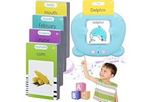 HBSFBH Sprechende Flash-Karten Lernspielzeug, Vorschul-Lernmaschine, Hörbares Lernspielzeug, Sprechende Flash-Karten, Lernspielzeug, Lernkarten Kinder für 2-6 Jahre Alt, Zweisprachig Deutsch Englisch