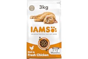 IAMS for Vitality Dry Kitten Food with Fresh Chicken, 3 kg, Packaging may vary