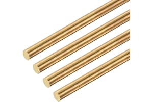 DMiotech 4 Pack 3mm x 300mm Solid Round Brass Rods for DIY Craft, Welding, Lathe, Model Plane, Ship, Car