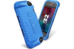 FINTIE Ultralight Case Compatible with Nintendo Switch 2 (2025) with Game Card Slots - [Shockproof] Lightweight Protective Cover with Ergonomic Grip, Kids Friendly Grip Case, Blue