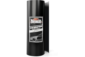 TAPEBEAR Lámina de Vinilo Negro Satinado 2Hojas x 30cm x 150cm, Vinilo Adhesivo Coche Protectora para Decoración de In/Exteriores, Burbuja de liberación de Aire para Coche, Moto, Bicicleta