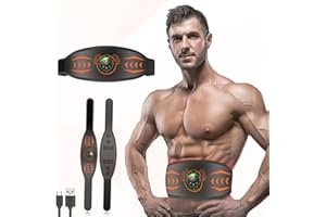 Zhailyn EMS Ceinture Abdominale Electrostimulation, Electrostimulateur Musculaire, Entraînement Abdominal avec 6 Modes+18 Niveaux, pour Femme&Homme Abdomen