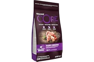 Wellness CORE Chiot, Croquettes pour Chiot de Petite et Moyenne Tailles, 100% Naturelles, Pré- & Probiotiques, DHA & Huile de Saumon, Dinde/Poulet, 1.5 kg