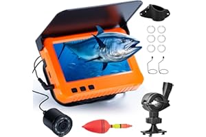DKEVEU Fish Depth Finder Real Time Underwater Fishing Camera Portable Fish Finder 4.3" HD LCD Monitor & IP68 Waterproof Camera 100ft Long Cable & IR LED Night Vision Wide Angle Lens for Lake Boat Ice Fishing