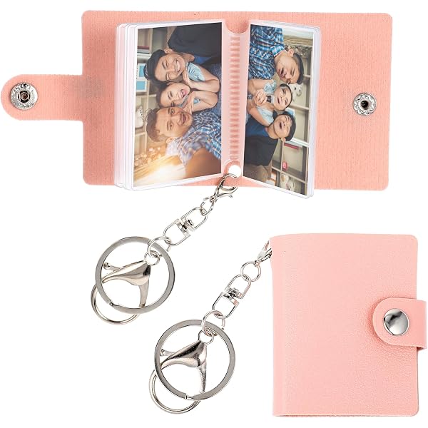 QUARKZMAN Personalisierter Schlüsselanhänger – Mini Fotoalbum Aus Leder Für Bis Zu 10 Bilder, Braun