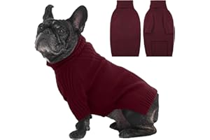 IECOii Sweter dla dużych psów, świąteczny sweter jesienno-zimowy, odzież, golf, gruby, ciepły, dla chłopców i dziewczynek, sweter dla dużych psów, corgi, buldog francuski, mops, ciepły sweter, piesek