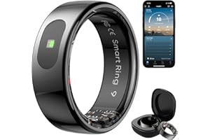 Weyrinice Smart Ring for Women & Men - Touch Control Health Tracker with Skin Temperature Monitoring, Sleep, Step & Exercise Tracking, Music & Video Control (Black, 7)