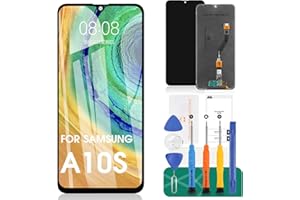 SRJTEK Repuesto para Producto Samsung Galaxy A10s A107 Pantalla SM-A107F, SM-A107M Pantalla LCD Táctil Digitalizador Sensor Kits Matrix (Negro Sin Marco TFT)
