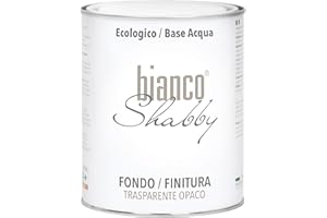 bianco Shabby® Peinture Craie Toutes Surfaces - 1 Liter Vernis Transparent Mat Chalk Paint Adapté aussi aux Meubles en Bois - Vernis Incolore pour Peinture Chalky Finish