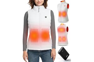 UNBON Chaleco Calefactable Mujer, Chaleco Calefactable con Batería USB 10000mAh, Chaleco Térmico Eléctrico Mujer con 3 Temperaturas 6 Zonas de Calor, Chalecos Calefactor para Moto Caza