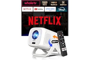 【Compatible with Netflix & Auto Focus】Xgody Projector Native 1080P 4K Supported 450ANSI, Gifts for Christmas, Smart Projector, WiFi 6, Bluetooth 5.4, Rotatable Stand, Perfect for Home/Bedroom