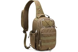 HALOVIE Anti-theft Tactical Sling Bag RFID Military Shoulder Bag with Phone Pack EDC Molle Crossbody Bag for men