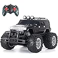 Popsugar Off Roader Rechargeable Remote Control Car | Monster Truck with 2 Speeds | 4 Headlight Modes | Lithium Battery | C-Type Charging | Remote Control Car for Kids | Made in India, Black Mat