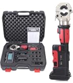 MXBAOHENG Pinza Crimpatrice Idraulica Ricaricabile 60 KN – 10-300 Mm², Con 2 Batterie 21V 4A E 12 Matrici Per Contatti In Rame E Alluminio