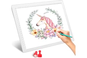 JOEAIS A4 Luminosità Portatile Light Board Tracing Board Luminosità Regolabile Tracing Light Pad Tracing Light Pad (Bianco)