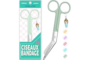 Nurse is Love Ciseaux infirmier, Ciseaux pour Bandage Medical | Lames Aiguisées a Bout Rond Idéal pour Coupe Pansement Compressif | Infirmiere Accessoires | Motifs exclusifs et Uniques